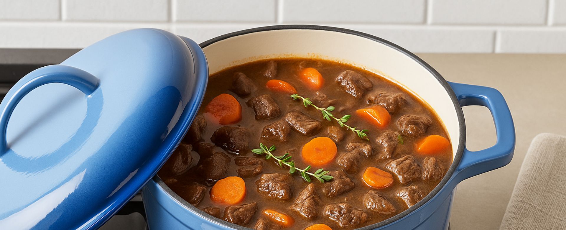 Geëmailleerde gietijzeren pot